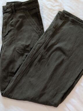 3/$50 American Eagle Olive Green Cargo Pants High Waist Wide Leg Size 6 Long